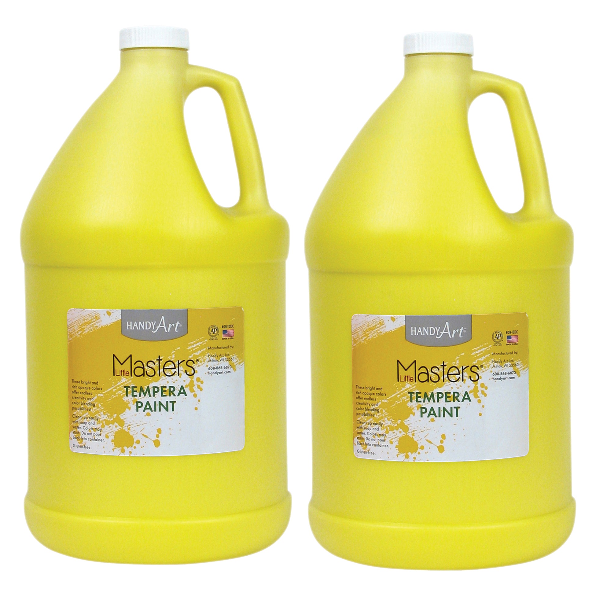 Little Masters® Tempera Paint, Yellow, Gallon, Pack of 2