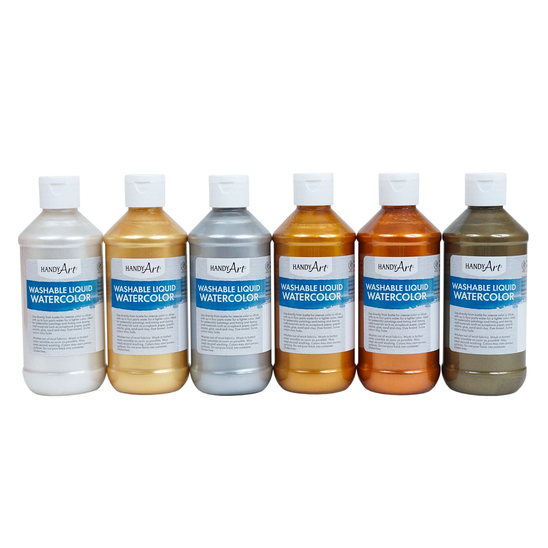 Metallic Liquid Watercolor, 8 oz, Set of 6