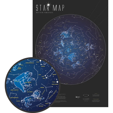 Glow in the Dark Star Map, 33" x 23" - A1 School Supplies