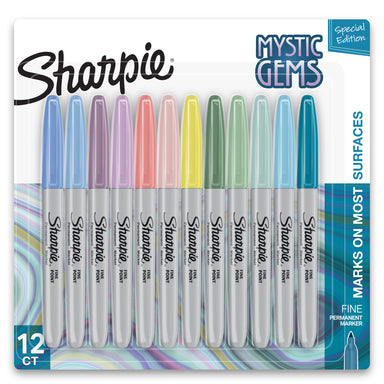 Permanent Markers, Fine Point, Mystic Gem Colors, 12 Count - A1 School Supplies