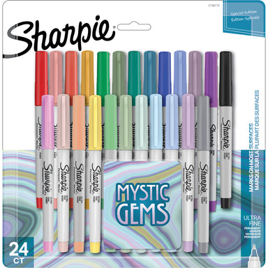 Permanent Markers, Ultra Fine Point, Mystic Gem Colors, 24 Count - A1 School Supplies