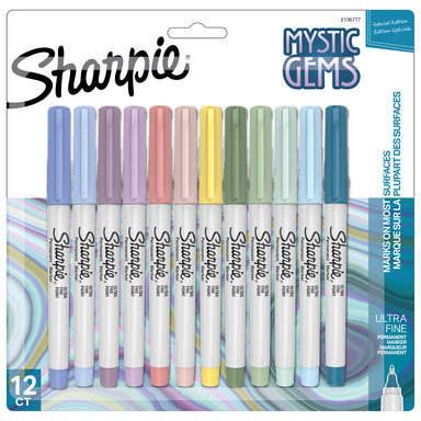 Permanent Markers, Ultra Fine Point, Mystic Gem Colors, 12 Count - A1 School Supplies