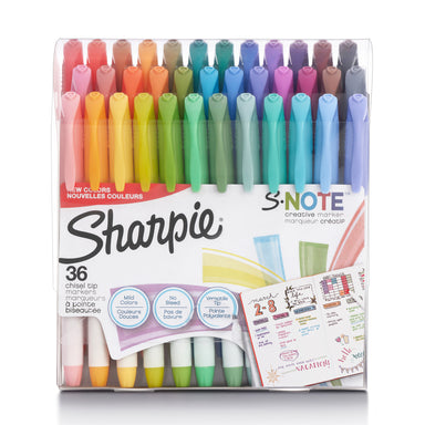 S-Note Creative Markers, Highlighters, Assorted Colors, Chisel Tip, 36 Count - A1 School Supplies