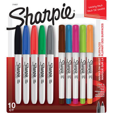 Fine and Ultra Fine Permanent Markers, Assorted, Pack of 10 - A1 School Supplies