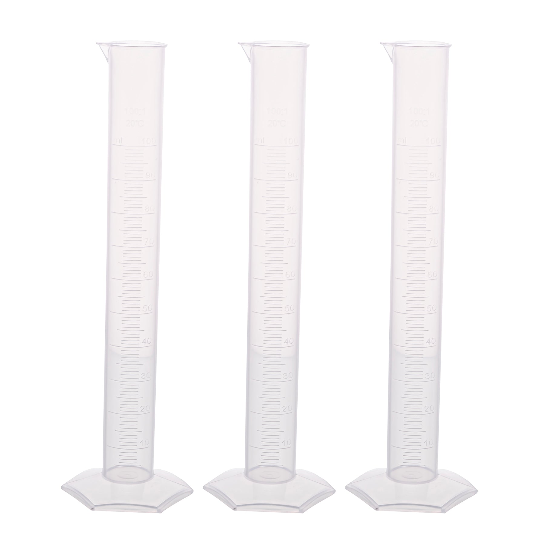 Polypropylene Measuring Cylinder, Hexagonal Base, 1000ml, Pack of 3 - A1 School Supplies