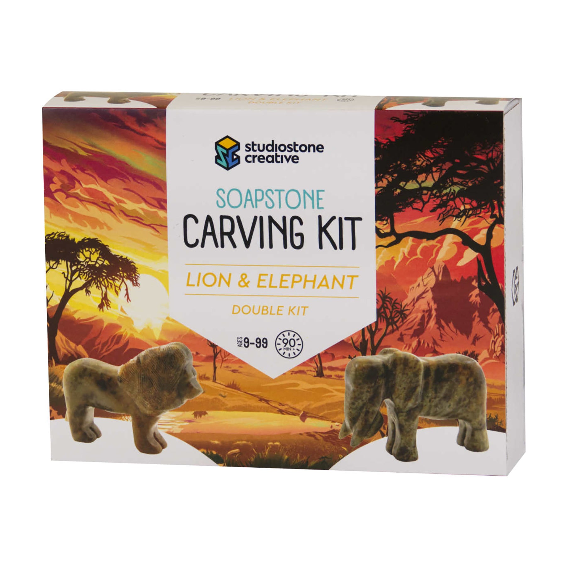 Lion & Elephant Double Carving Kit