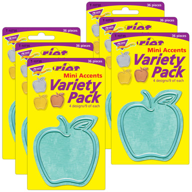 I ♥ Metal™ Apples Mini Accents Variety Pack, 36 Per Pack, 6 Packs - A1 School Supplies