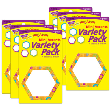 Color Harmony™ Hexa-swirls Mini Accents Variety Pack, 36 Per Pack, 6 Packs - A1 School Supplies