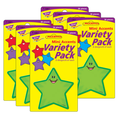 Stars Mini Accents Variety Pack, 36 Per Pack, 6 Packs - A1 School Supplies