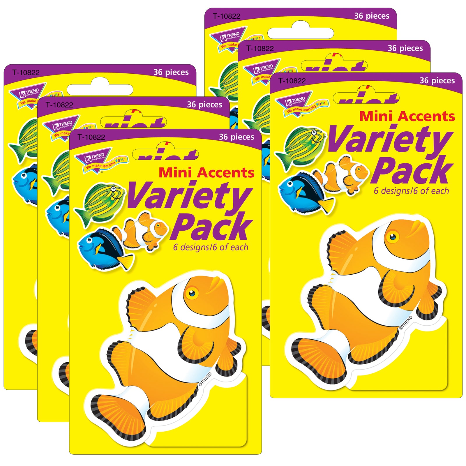 Fish Mini Accents Variety Pack, 36 Per Pack, 6 Packs