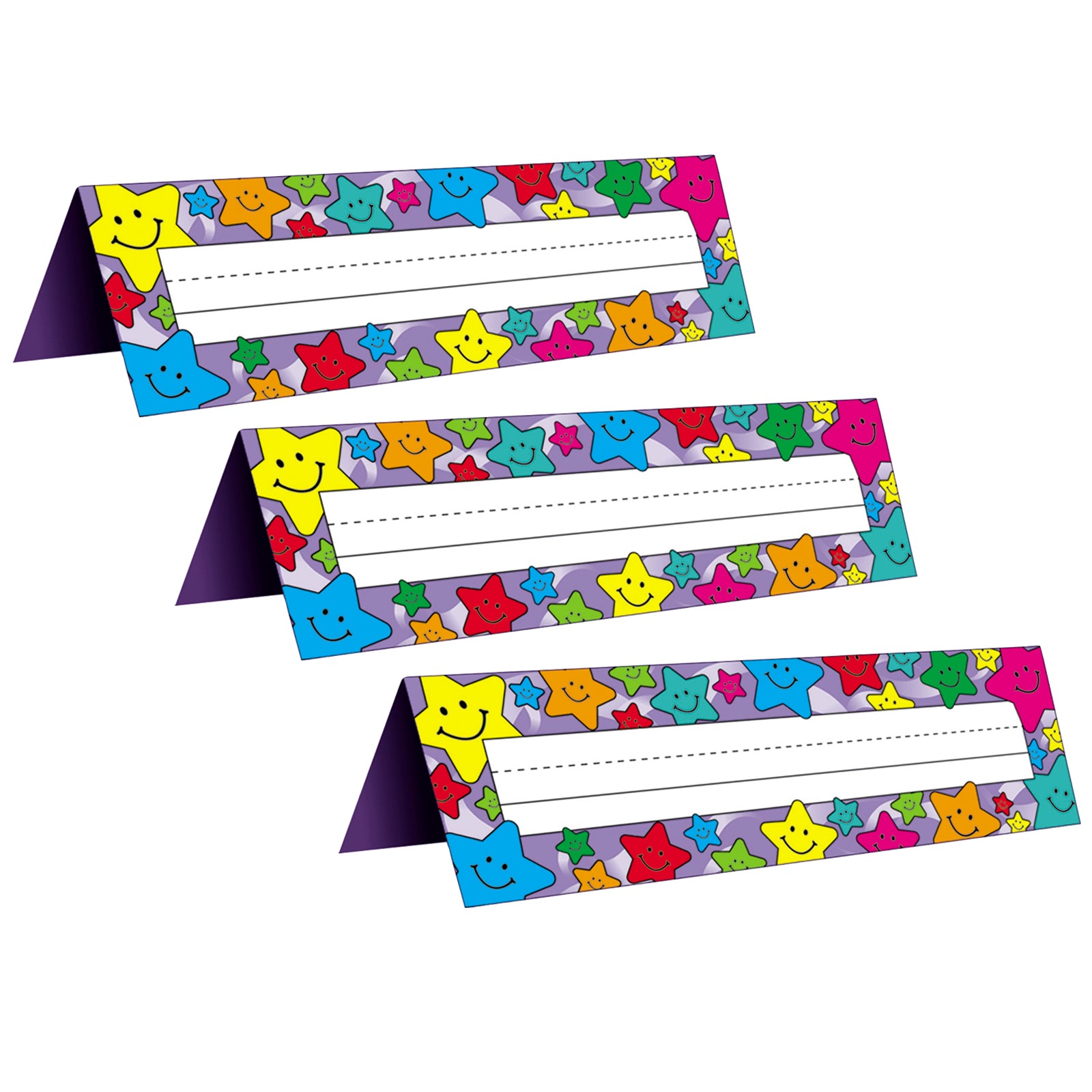 Happy Stars Tented Name Plates, 36 Per Pack, 3 Packs