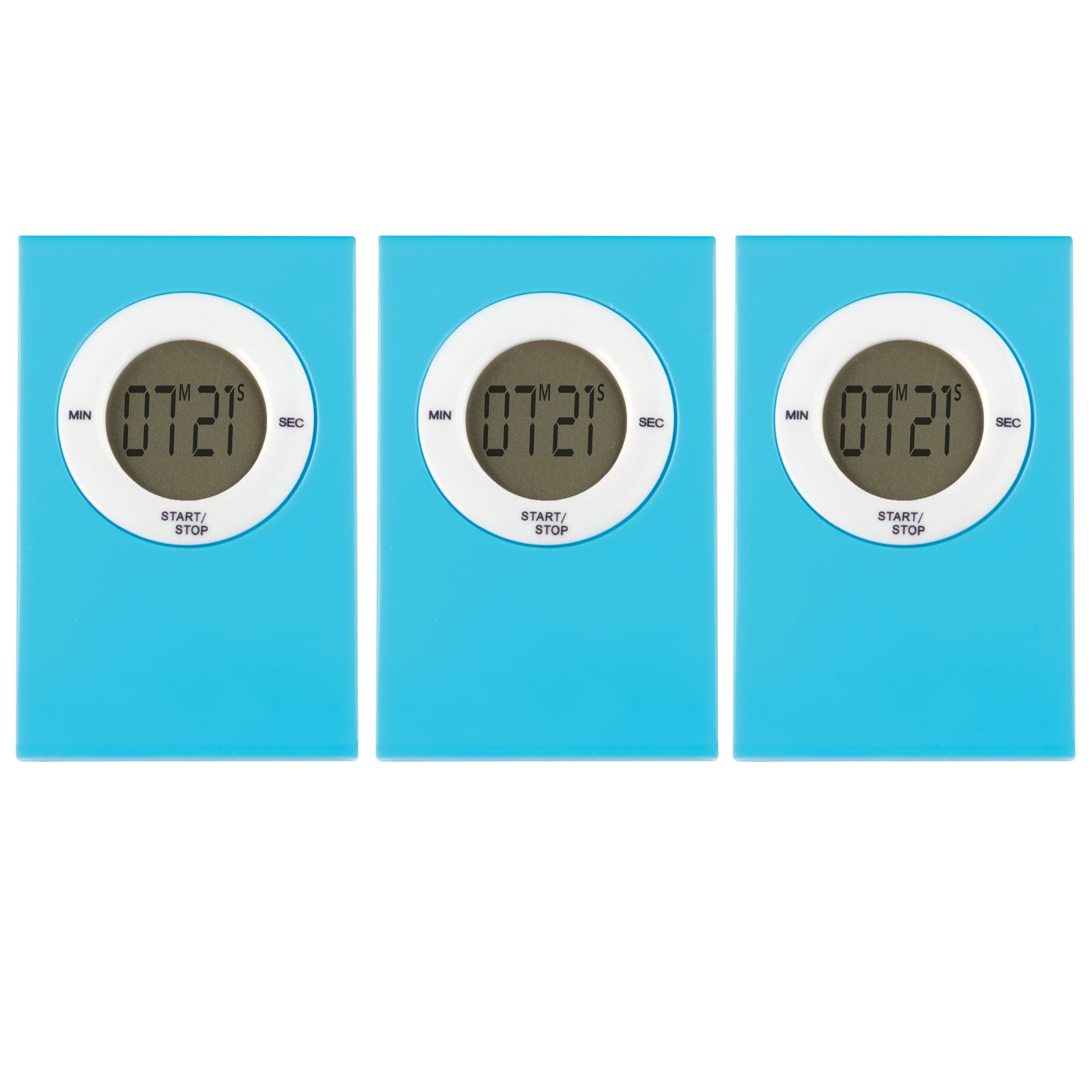 Magnetic Digital Timer, Aqua, Pack of 3