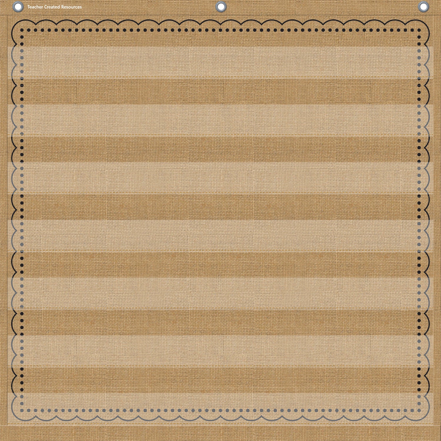 7-Pocket Pocket Chart, Burlap Design, 28" x 28"