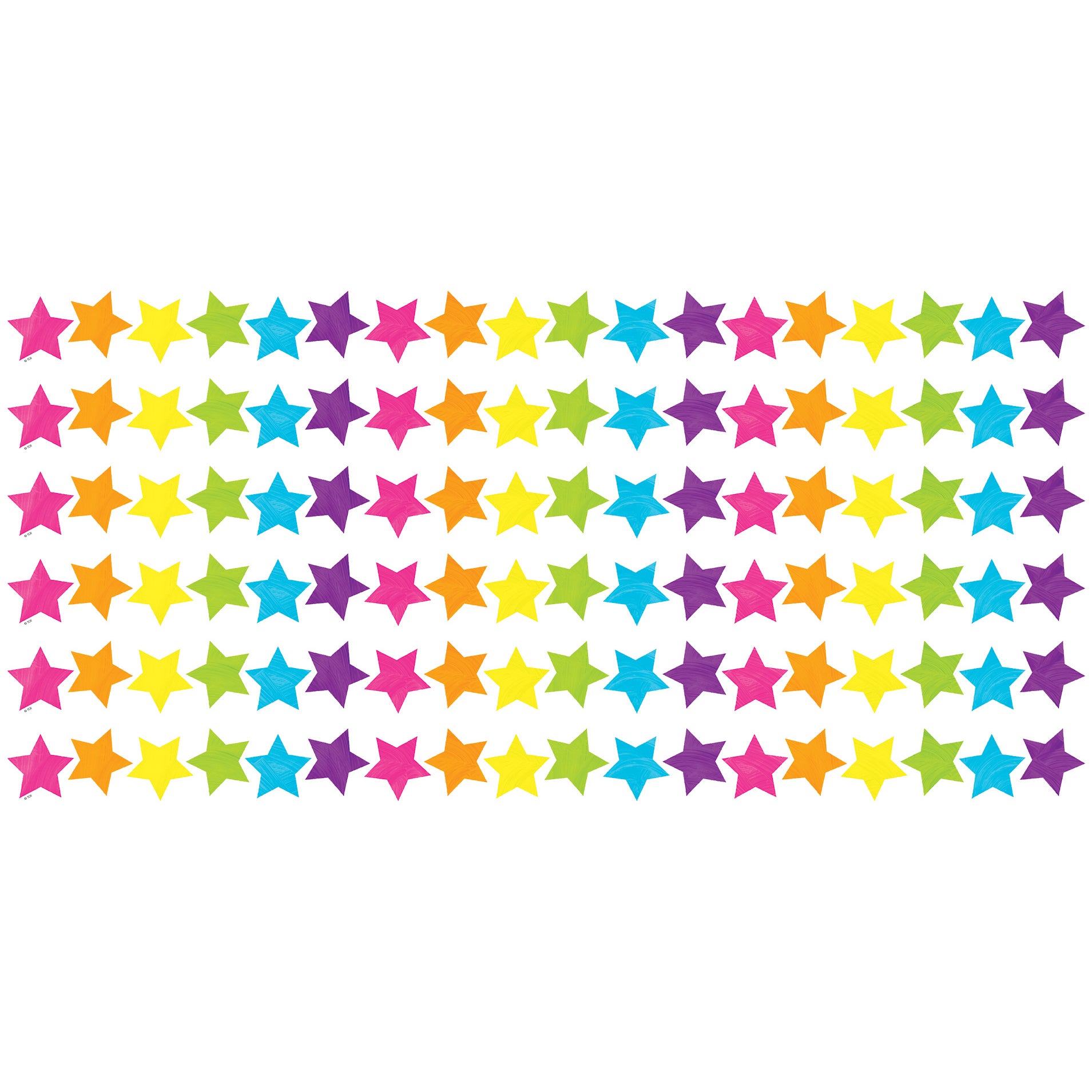 Brights 4Ever Stars Die-Cut Border Trim, 35 Feet Per Pack, 6 Packs