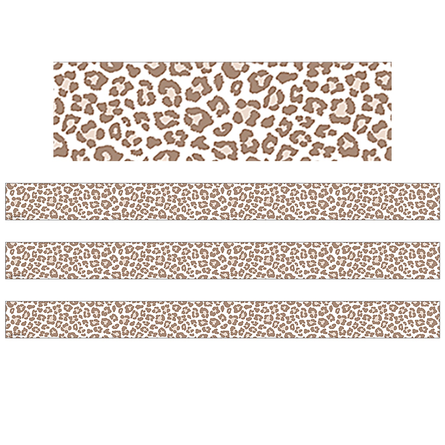 Blush Leopard Print Straight Border Trim, 35 Feet Per Pack, 6 Packs