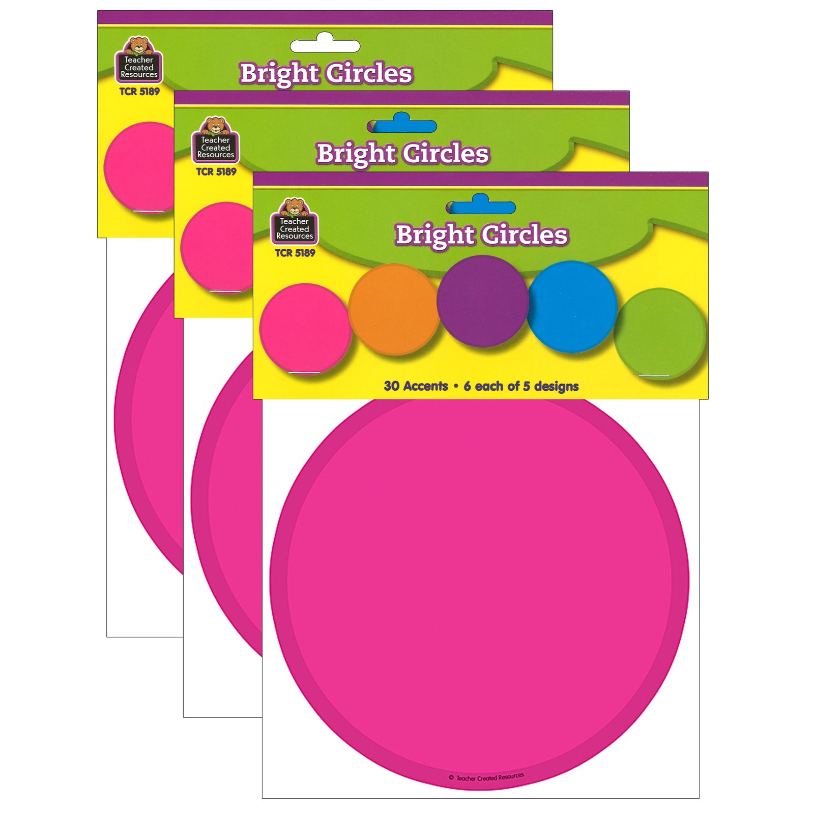 Bright Circles Accents, 30 Per Pack, 3 Packs