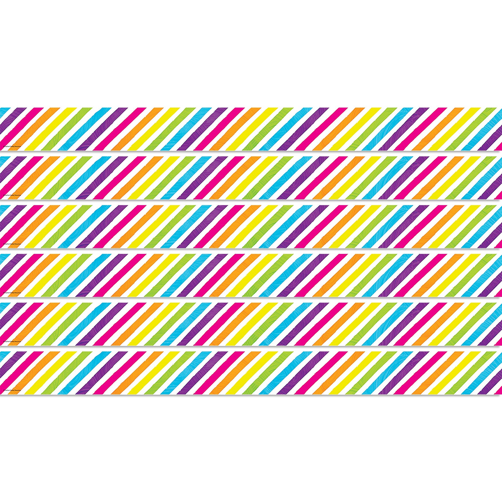 Brights 4Ever Stripes Straight Border Trim, 35 Feet Per Pack, 6 Packs