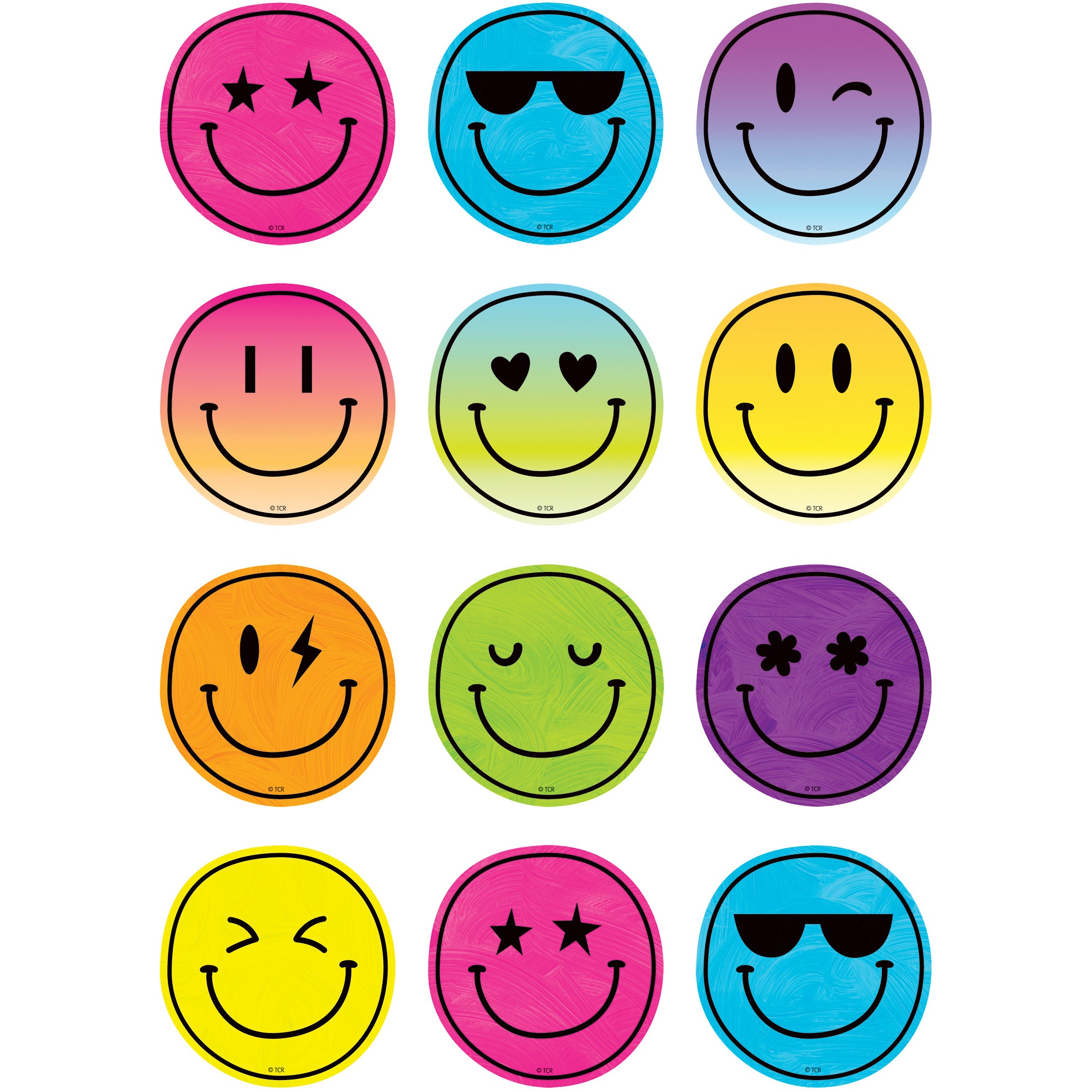 Brights 4Ever Smiley Faces Mini Accents, 36 Per Pack, 6 Packs