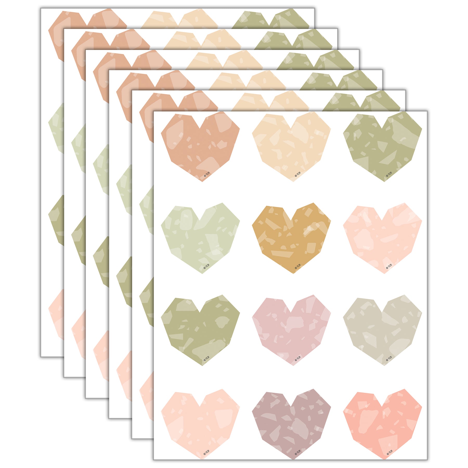 Terrazzo Tones Hearts Mini Accents, 36 Per Pack, 6 Packs