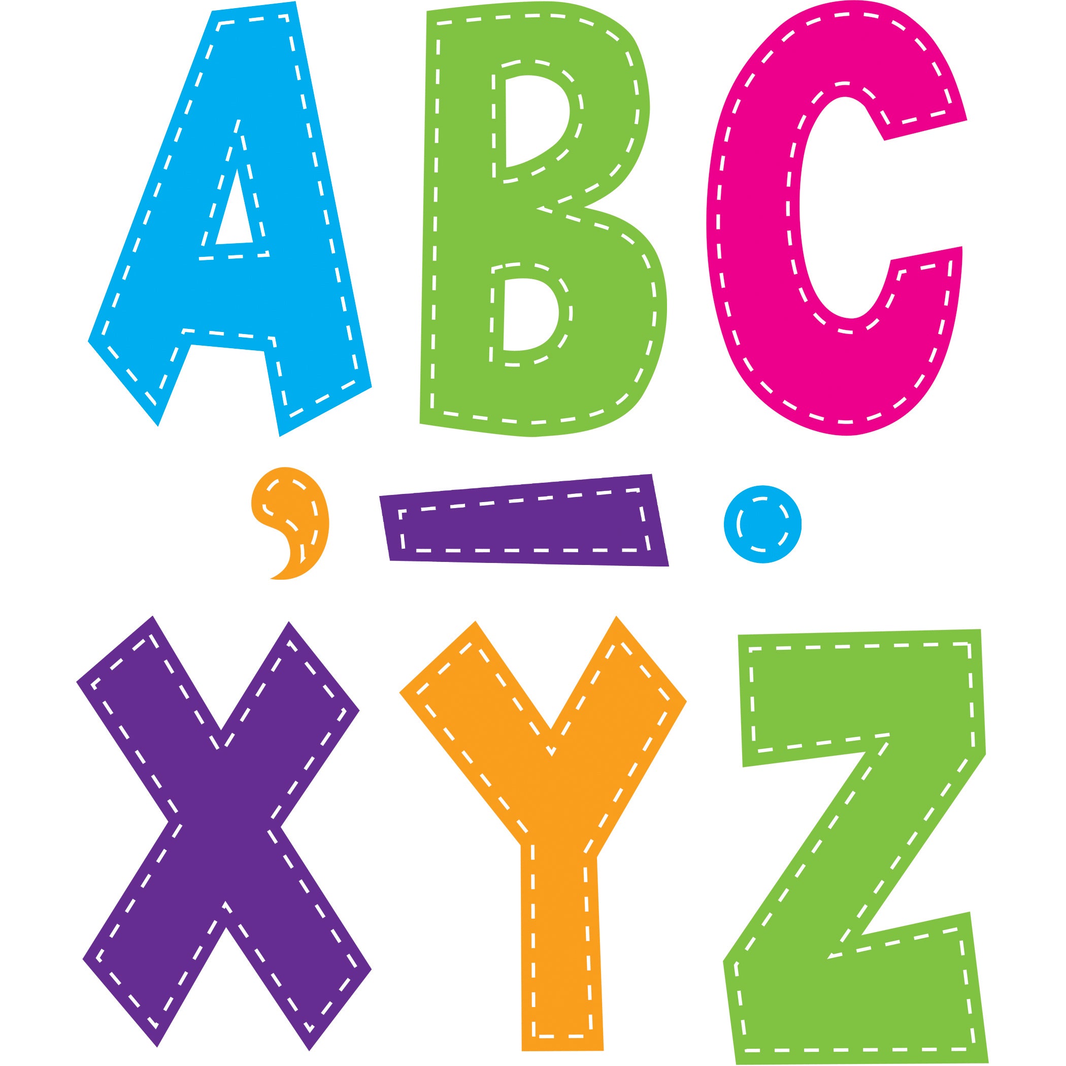 Multi Bright Stitch 7" Fun Font Letters, 120 Pieces Per Pack, 3 Packs