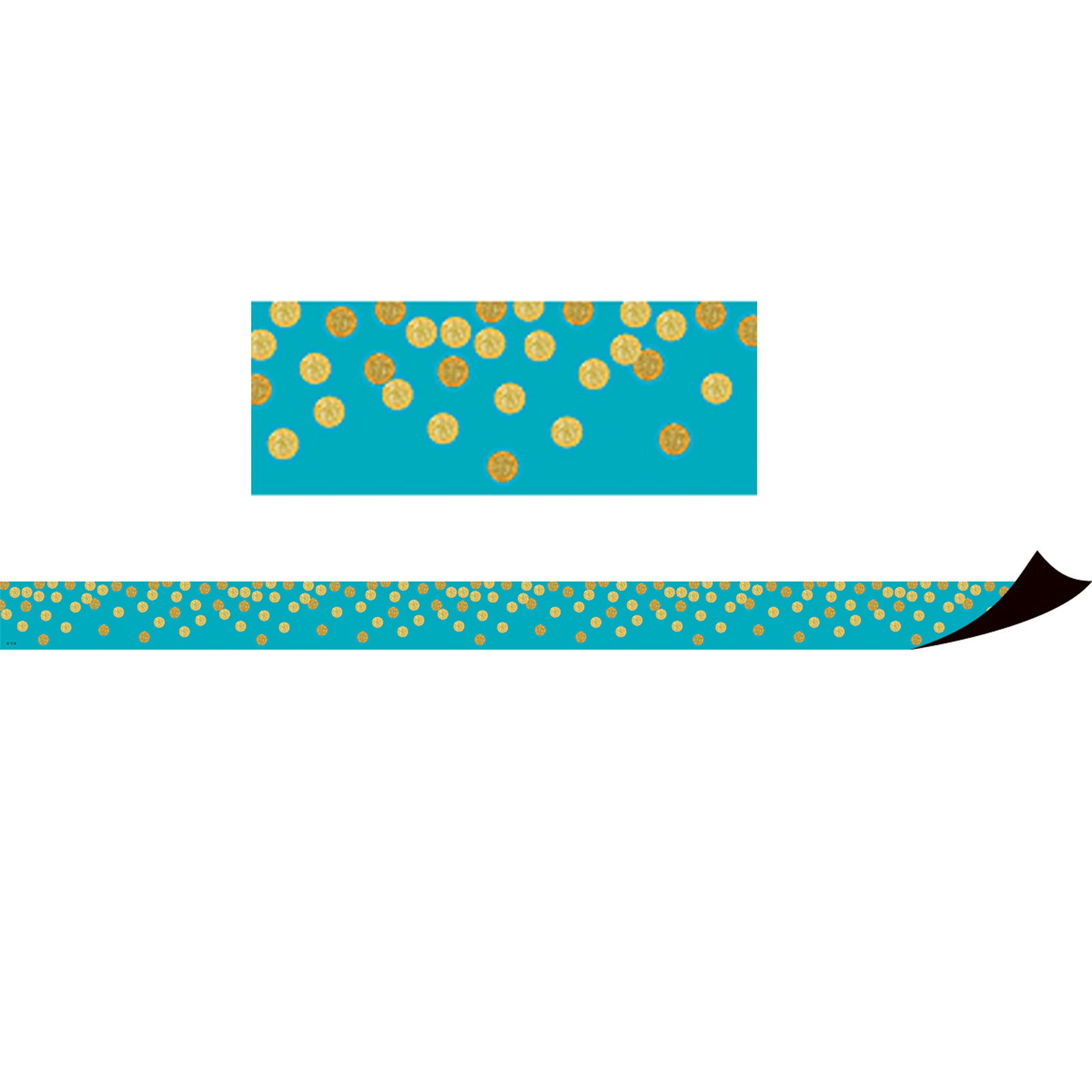 Teal Confetti Magnetic Border, 24 Feet Per Pack, 3 Packs