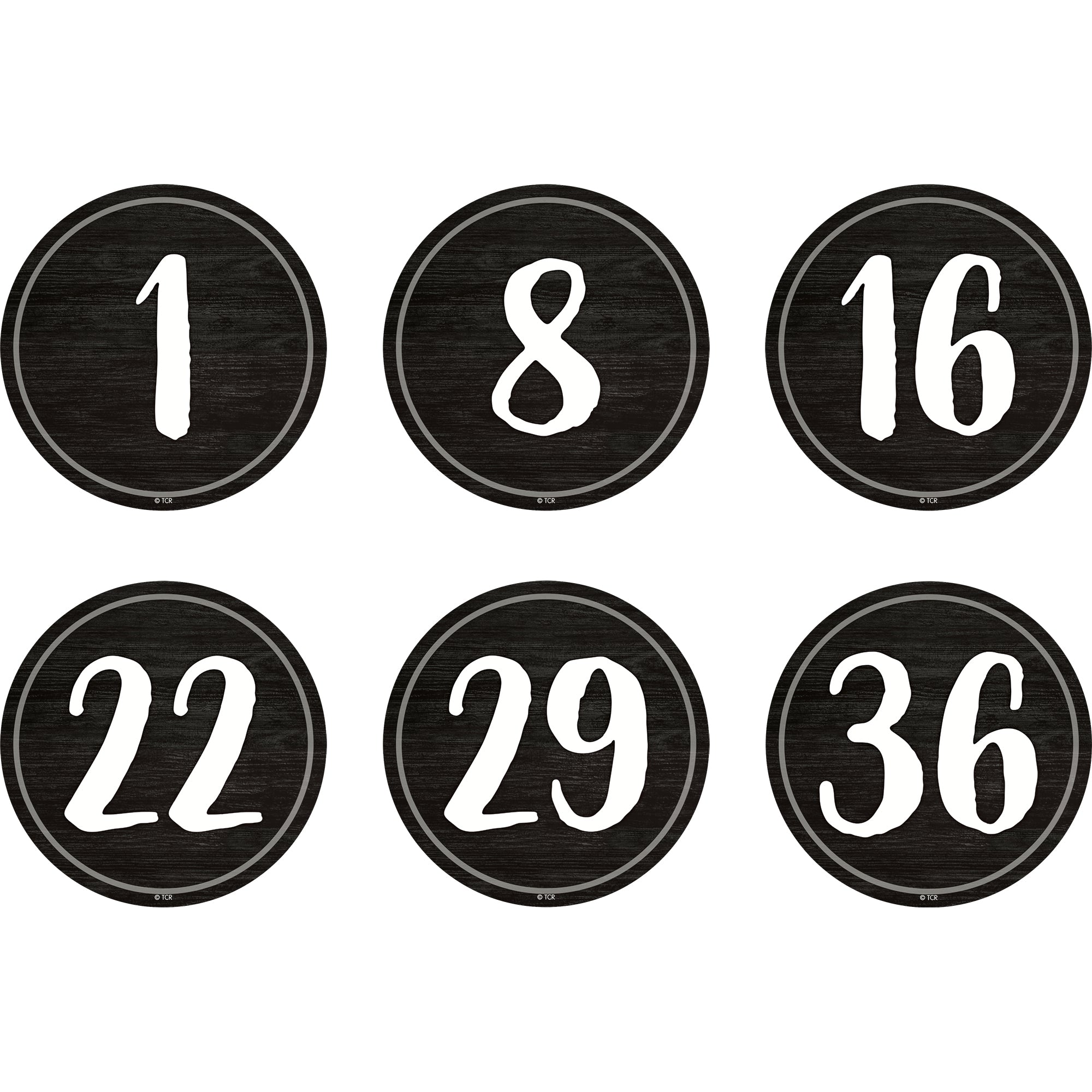 Spot On Floor Markers Modern Farmhouse Numbers 1-36, 4"