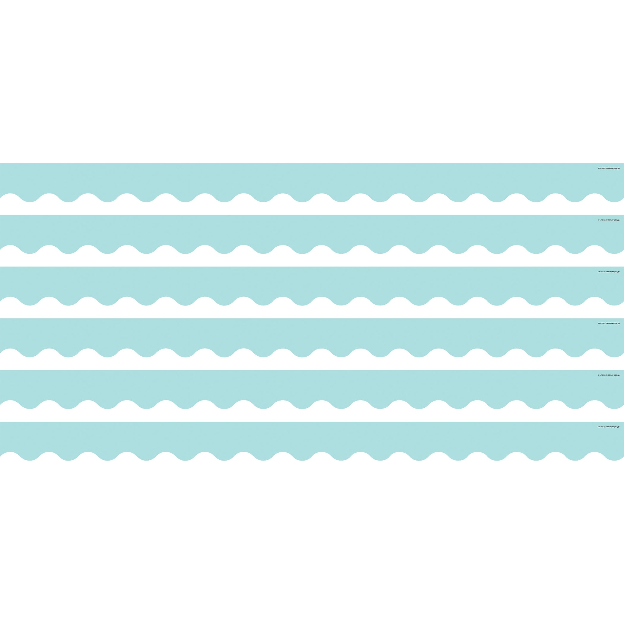 Pastel Blue Scalloped Border Trim, 35 Feet Per Pack, 6 Packs