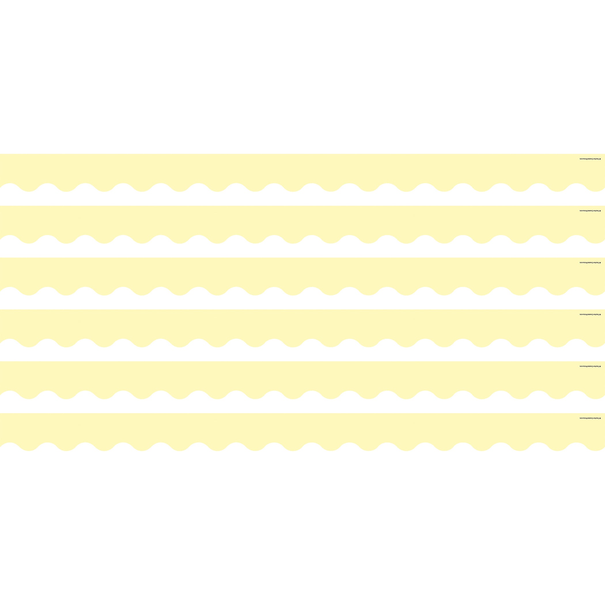 Pastel Yellow Scalloped Border Trim, 35 Feet Per Pack, 6 Packs