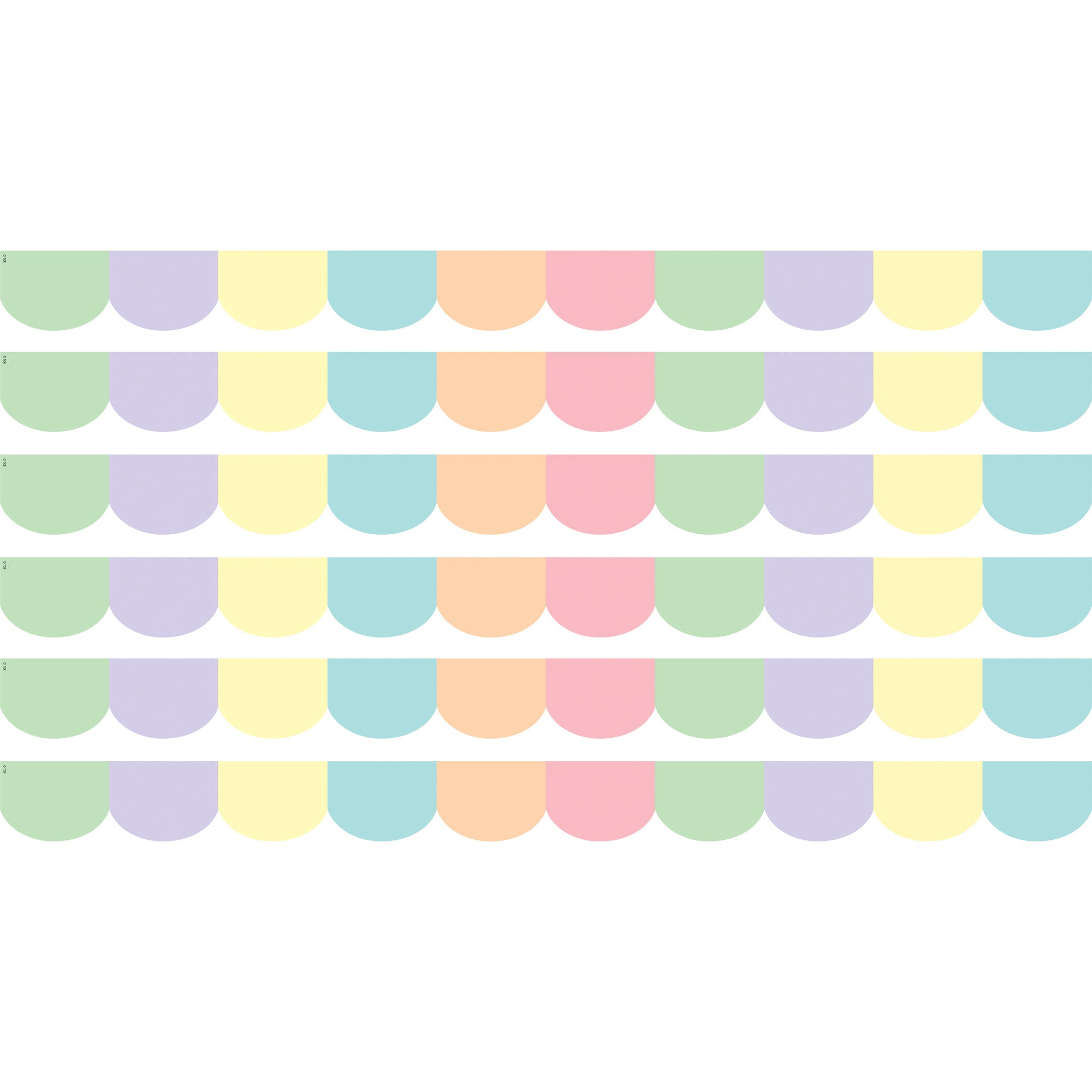 Pastel Pop Scalloped Border Trim, 35 Feet Per Pack, 6 Packs