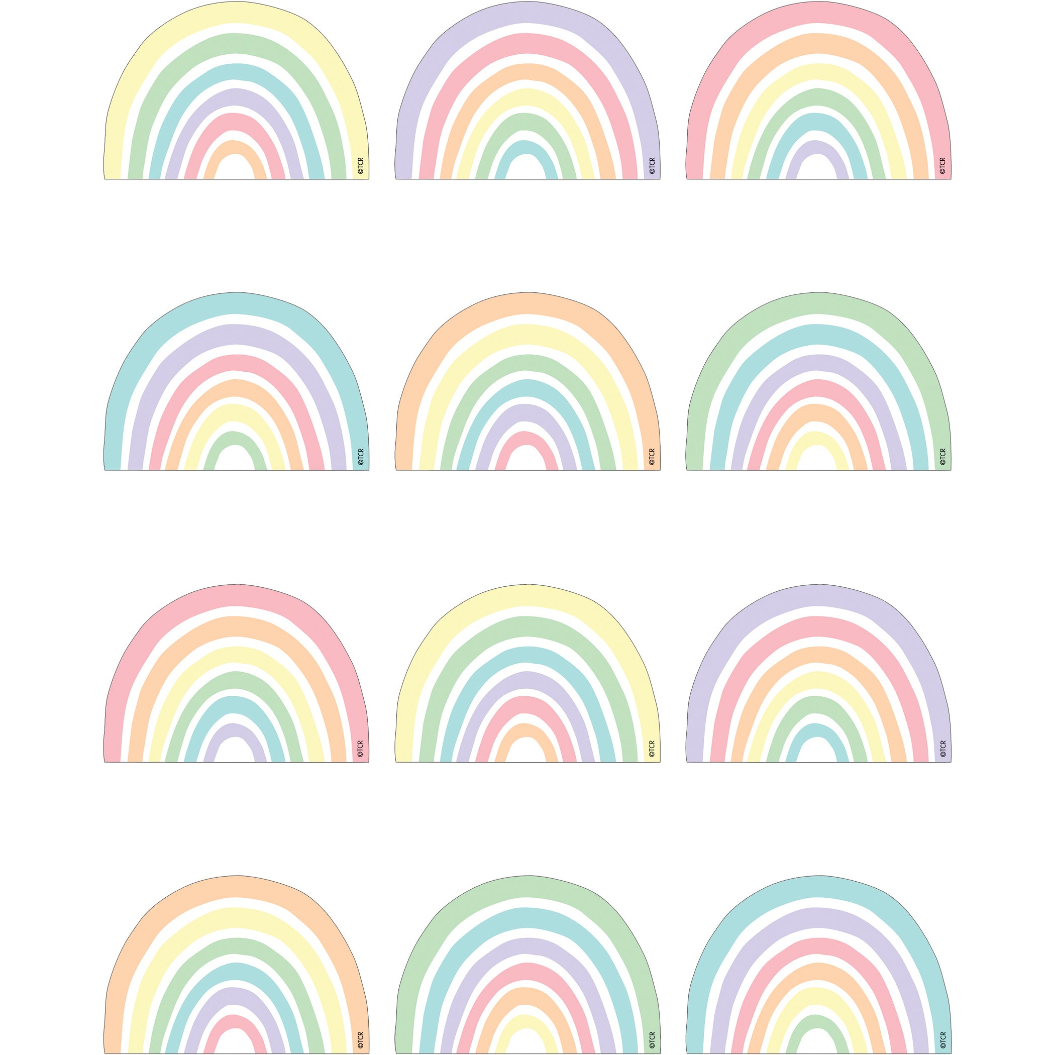 Patel Pop Rainbows Mini Accents, 36 Per Pack, 6 Packs