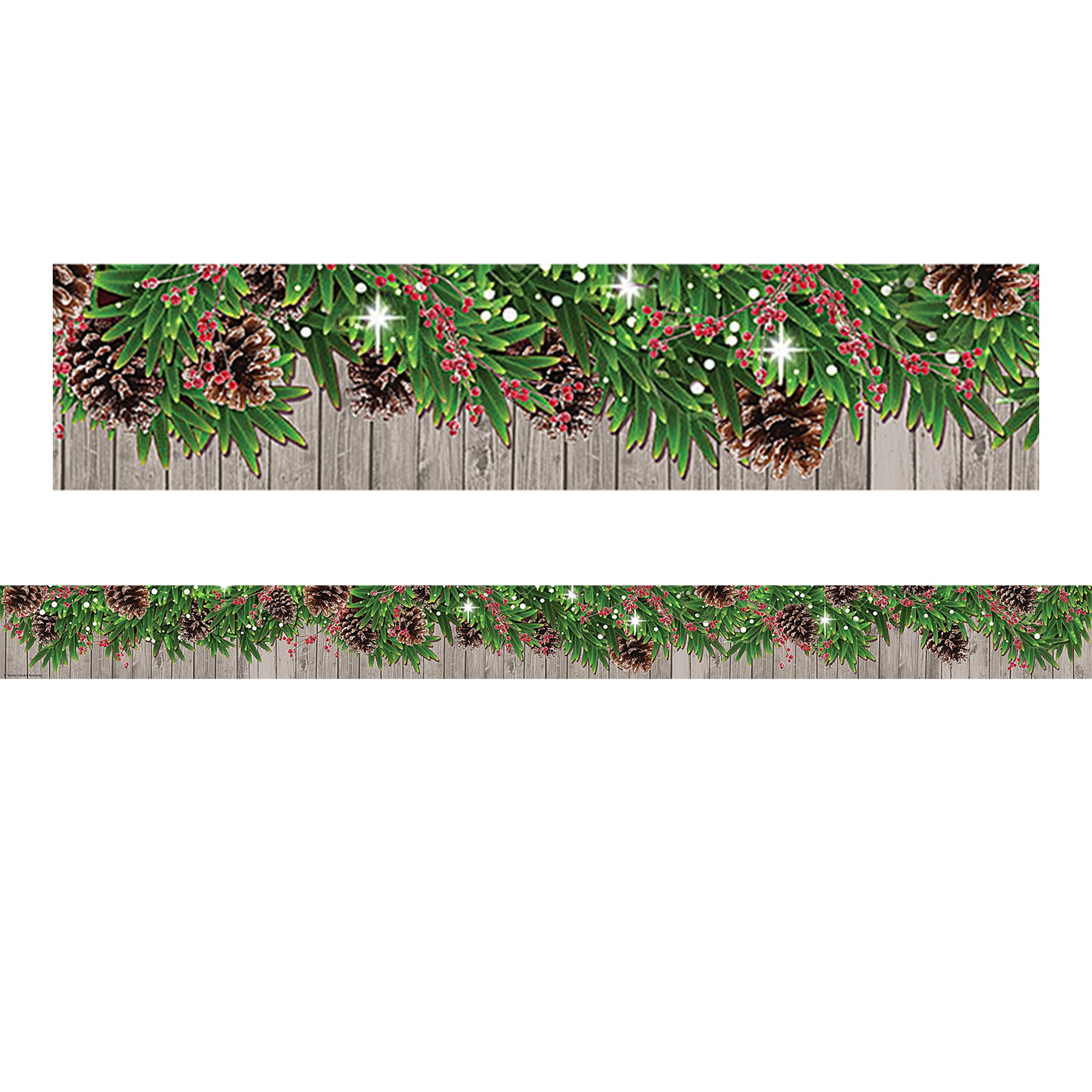 Winter Pine Cones Straight Border Trim, 35 Feet Per Pack, 6 Packs