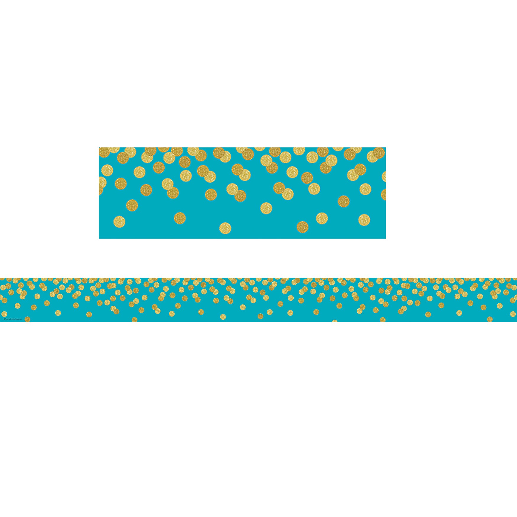 Teal Confetti Straight Border Trim, 35 Feet Per Pack, 6 Packs