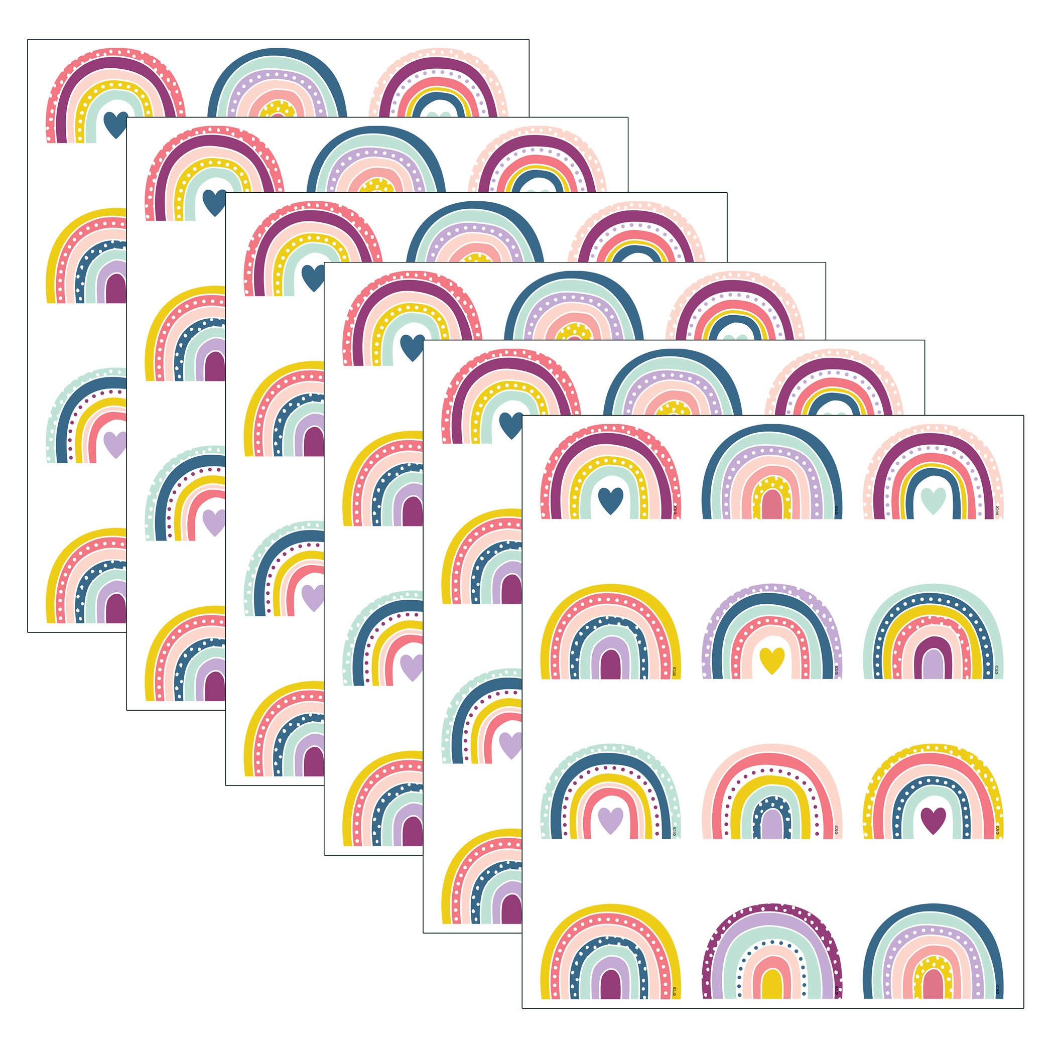 Oh Happy Day Rainbows Mini Accents, 36 Per Pack, 6 Packs