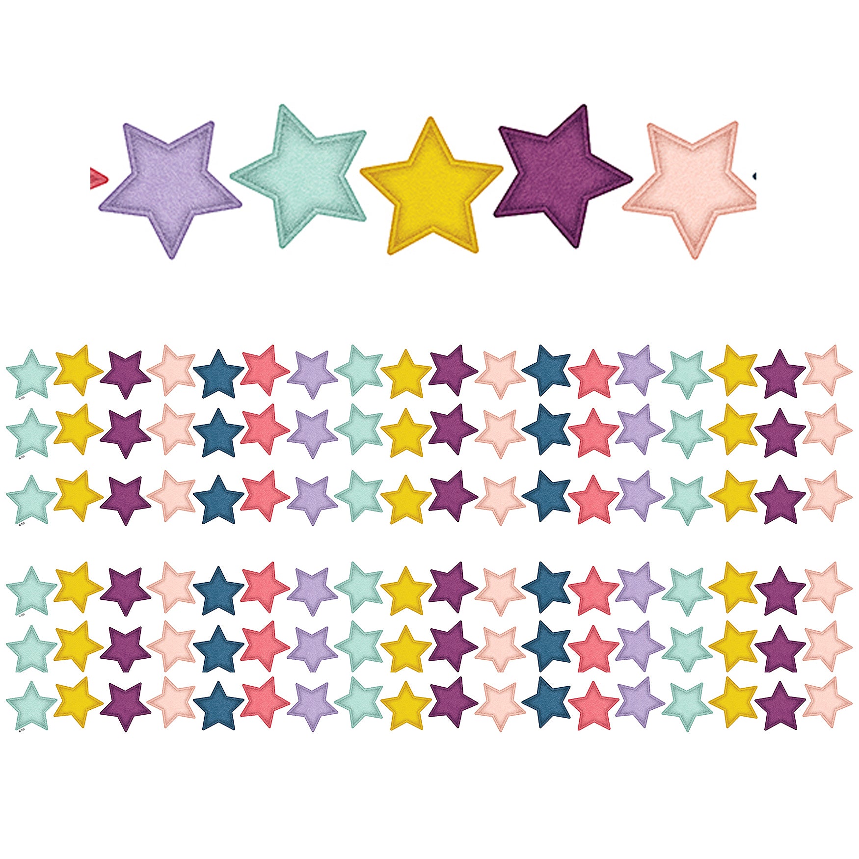 Oh Happy Day Stars Die-Cut Border Trim, 35 Feet, 6 Packs