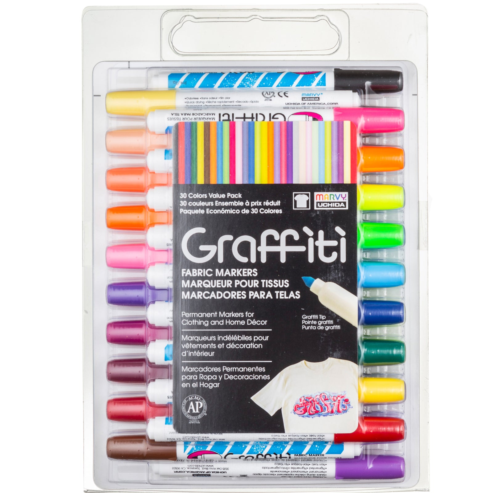 Graffiti Fabric Marker Set, 30 Markers