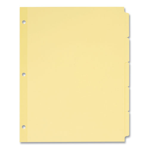 Write And Erase Plain-tab Paper Dividers, 5-tab, 11 X 8.5, Buff, 36 Sets