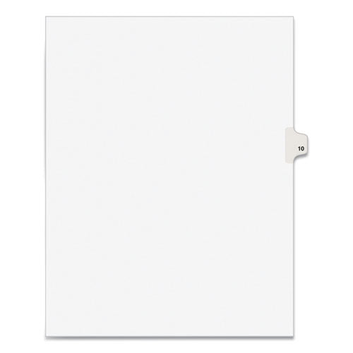 Preprinted Legal Exhibit Side Tab Index Dividers, Avery Style, 10-tab, 10, 11 X 8.5, White, 25/pack