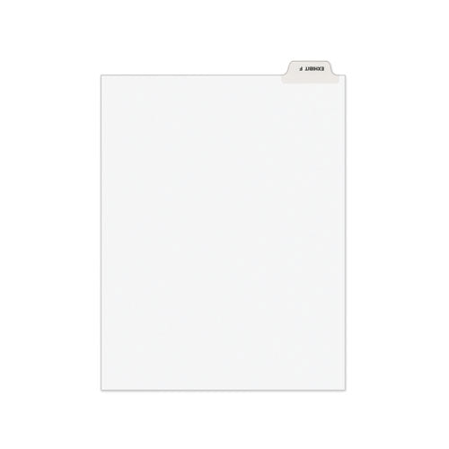 Avery-style Preprinted Legal Bottom Tab Divider, 26-tab, Exhibit F, 11 X 8.5, White, 25/pk