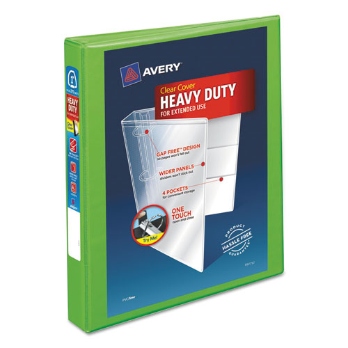 Heavy-duty View Binder With Durahinge And One Touch Ezd Rings, 3 Rings, 1" Capacity, 11 X 8.5, Chartreuse