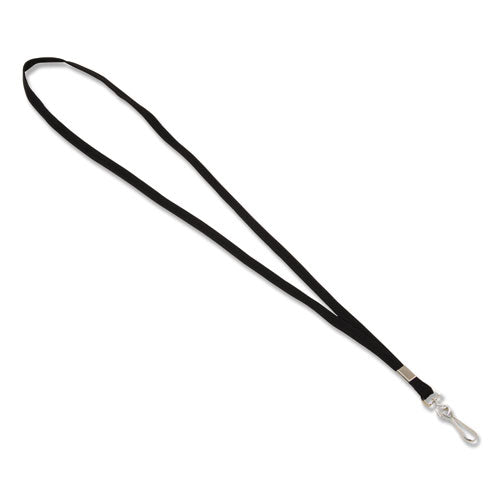 Deluxe Lanyard, Metal J-hook Fastener, 36" Long, Black