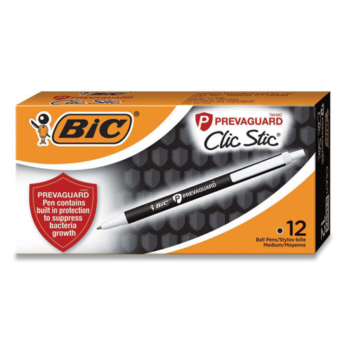 Prevaguard Ballpoint Pen, Retractable, Medium 1 Mm, Black Ink, Black Barrel