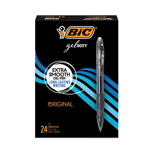 Gel-ocity Gel Pen Value Pack, Retractable, Medium 0.7 Mm, Black Ink, Black Barrel, 24/pack