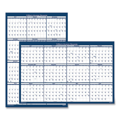 Academic Year Recycled Poster Style Reversible/erasable Yearly Wall Calendar, 24 X 37, 12-month (july To June): 2023 To 2024