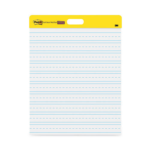 Self-stick Wall Pad, Manuscript Format (primary 3" Rule), 20 X 23, White, 20 Sheets, 2/pack