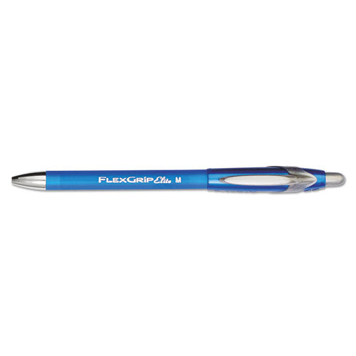 Flexgrip Elite Ballpoint Pen, Retractable, Medium 1 Mm, Blue Ink, Blue Barrel, Dozen