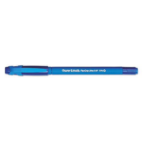 Flexgrip Ultra Ballpoint Pen, Stick, Fine 0.8 Mm, Blue Ink, Blue Barrel, Dozen