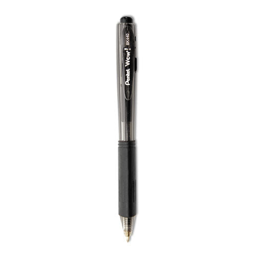 Wow! Ballpoint Pen Value Pack, Retractable, Medium 1 Mm, Black Ink, Black Barrel, 36/pack