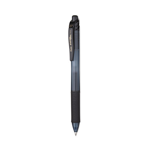 Energel-x Gel Pen, Retractable, Medium 0.7 Mm, Black Ink, Black Barrel, 24/pack