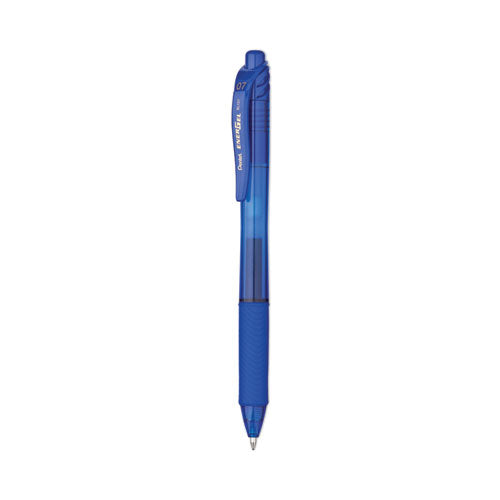 Energel-x Gel Pen, Retractable, Medium 0.7 Mm, Blue Ink, Blue Barrel, Dozen