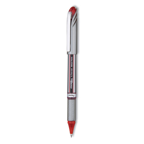 Energel Nv Gel Pen, Stick, Medium 0.7 Mm, Red Ink, Red Barrel, Dozen